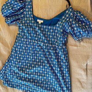 Rhode x Target Blue Puff Sleeve Eyelet Mini Dress